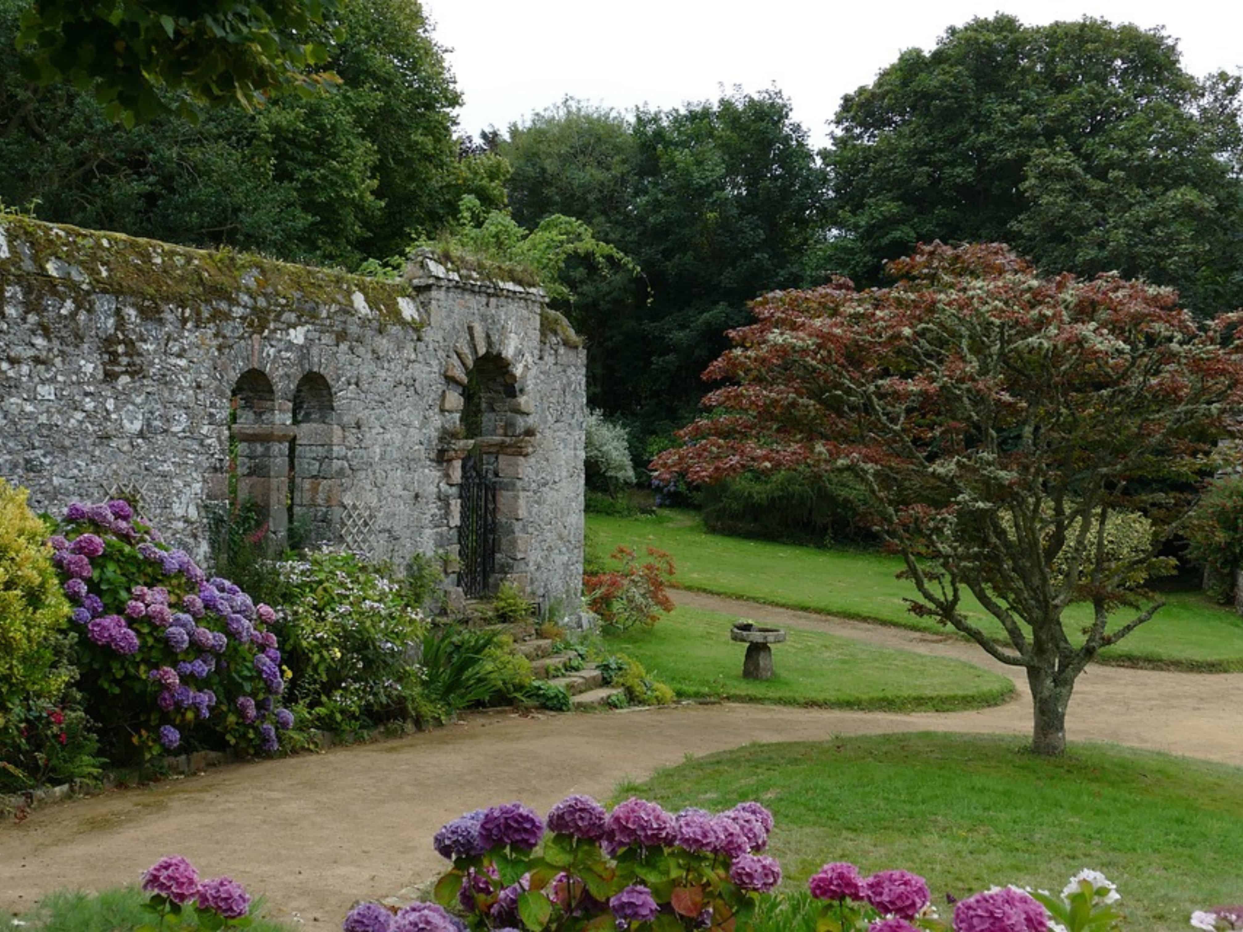 Beautiful garden of a property in Sark