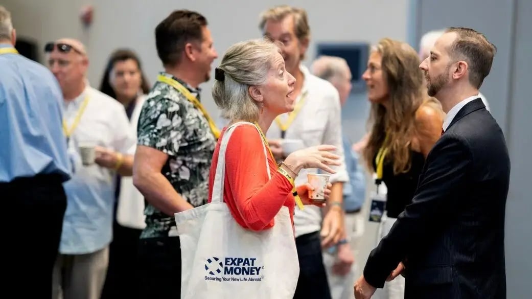Attendees and clients having a conversation